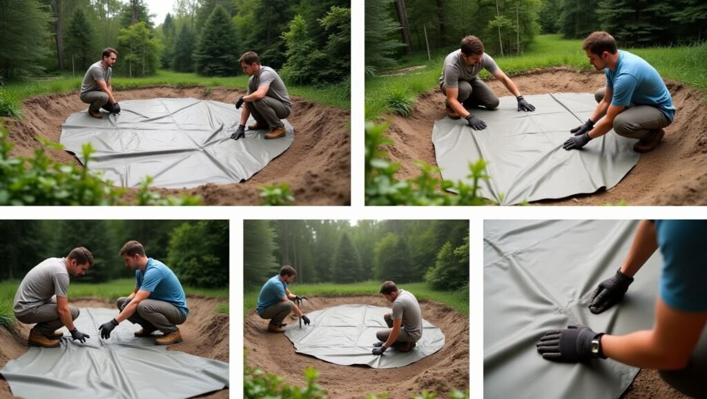 Pond-liner-installation-and-underlayment
