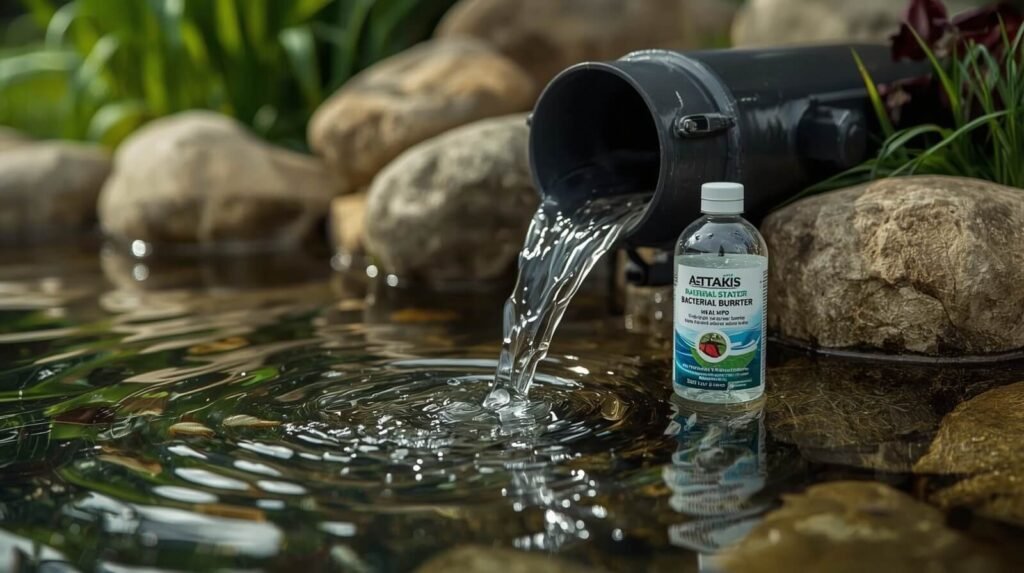 Adding Bacterial Starter to Pond Filter