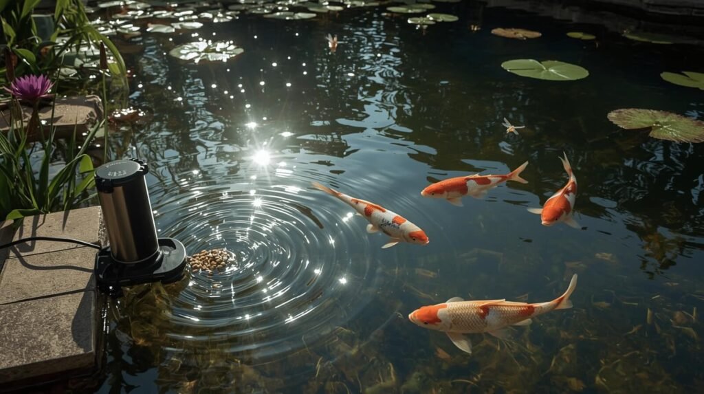 Automated Feeding in a Peaceful Koi Pond