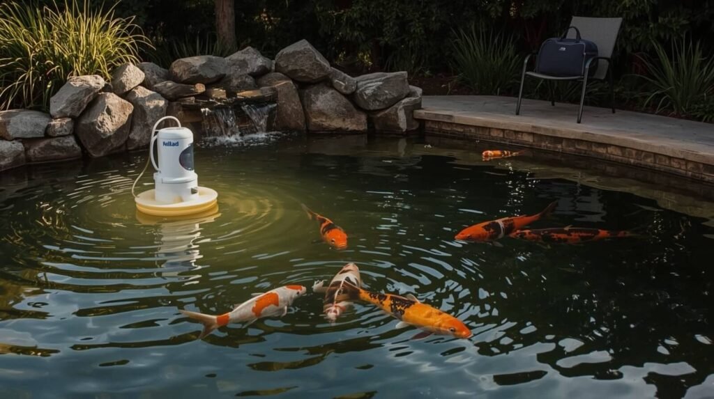 How to Feed Fish on Vacation – Peaceful Pond with Automatic Feeder
