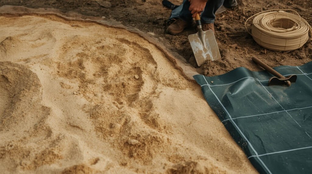 Preparing the Perfect Pond Base- Sand Leveling and Underlay Installatio