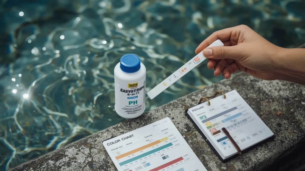 Use the Tetra EasyStrips 6-in-1 pH