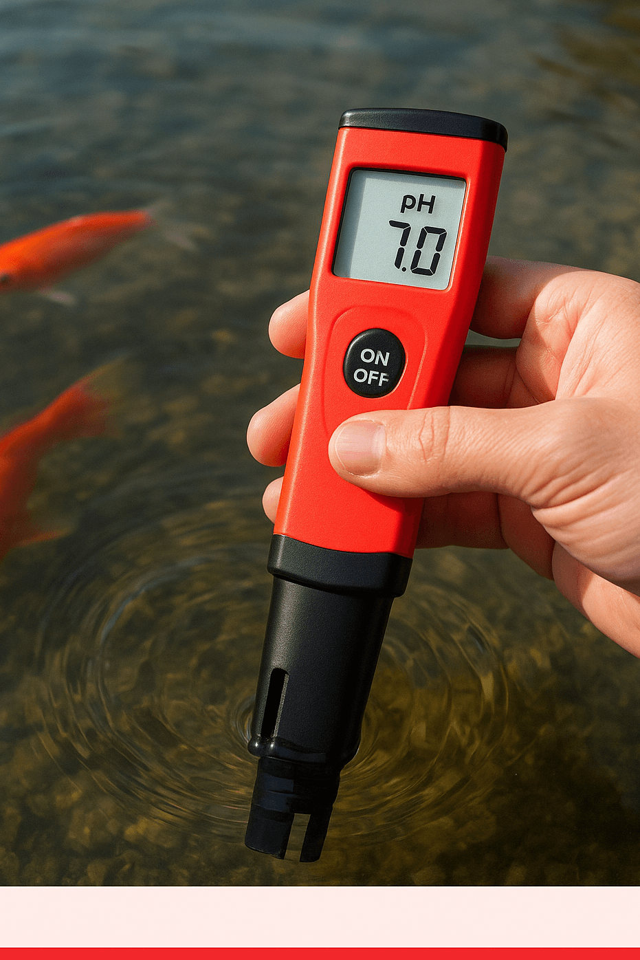 digital ph meter in fishpond