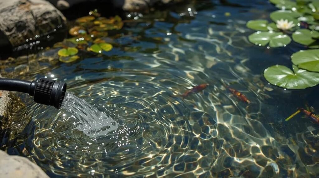 pond pump or oxygenation water ripples